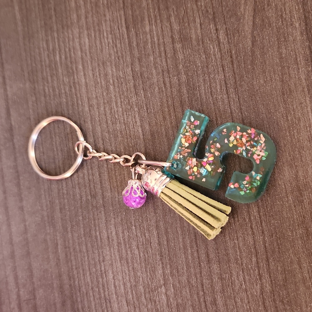Number "5" Resin Keychain